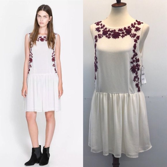 🏷️2/$15 White Embroidered Tunic Dress - Picture 1 of 6